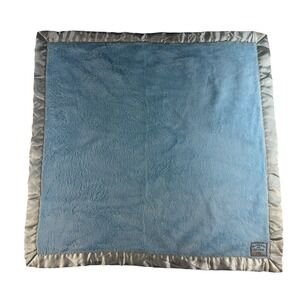 Blankets And Beyond Blue Plush Satin Trim Lovey Security Blanket Boy Made Canada
